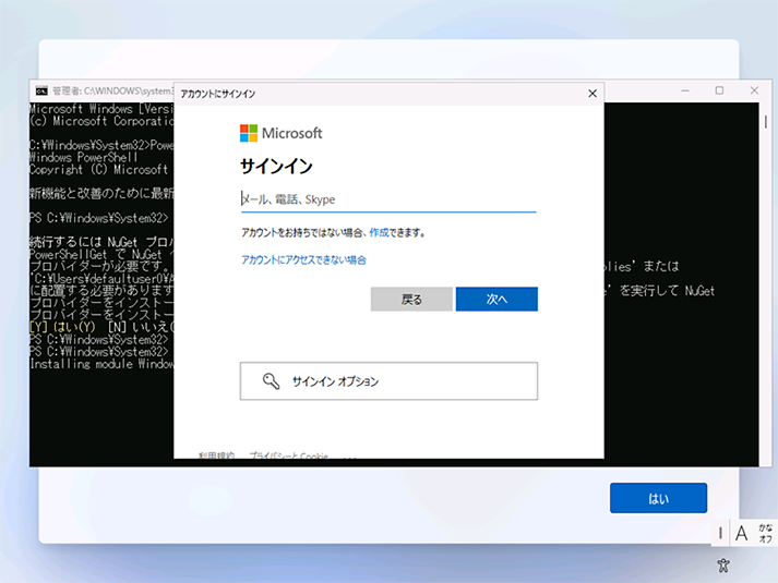 Microsoft Entra ID サインオン プロンプトが表示されます。権限を付与したユーザーでサインインします。